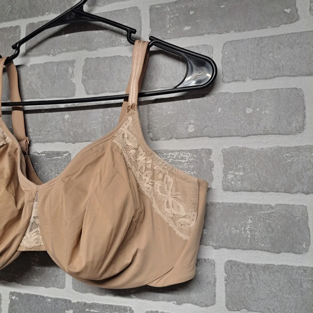 Olga by Warners Cloud 9 Underwire Unlined‎ Minimizer Bra Nude 40DD  G18961A